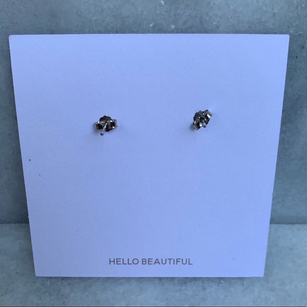 Silver Crystal Climber Huggie Stud Earrings - Picture 5 of 5